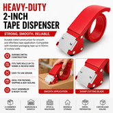 Tape Dispenser 2-Inch Heavy Duty Metal Tape Dispenser for Packaging and Sealing