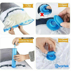 Vacuum Seal Bags 6 Pack Space Saver Storage Reusable Airtight Clothes Bedding