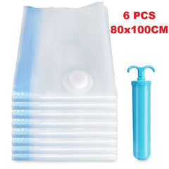 Vacuum Seal Bags 6 Pack Space Saver Storage Reusable Airtight Clothes Bedding