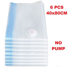 Vacuum Seal Bags 6 Pack Space Saver Storage Reusable Airtight Clothes Bedding