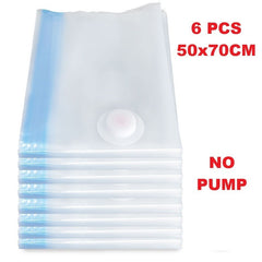 Vacuum Seal Bags 6 Pack Space Saver Storage Reusable Airtight Clothes Bedding