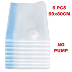 Vacuum Seal Bags 6 Pack Space Saver Storage Reusable Airtight Clothes Bedding