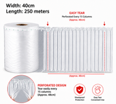 Inflatable Air Column Cushion Roll 40cm x 250m – Perforated Every 48cm – Shockproof Protective Packaging Wrap