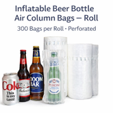 Beer Bottle Inflatable Air Column Bags on Roll – 300pcs Perforated 65-Micron Protective Packaging