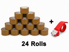 Brown Packing Tape 48mm Heavy Duty Self-Adhesive Strong + Tape Gun