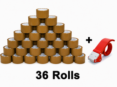 Brown Packing Tape 48mm Heavy Duty Self-Adhesive Strong + Tape Gun