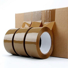 Brown Packing Tape 48mm Heavy Duty Self-Adhesive Strong + Tape Gun
