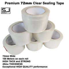 Clear Packing Tape 72mm x 100m Heavy Duty Strong Adhesive Parcel Carton Sealing