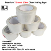 Clear Packing Tape 72mm x 100m Heavy Duty Strong Adhesive Parcel Carton Sealing