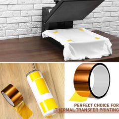 Heat Transfer Resistant Adhesive Tapes 8mm x 33m Polyimide for Sublimation Mugs.