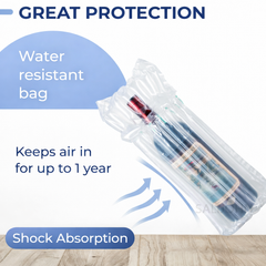 Pre-Inflated Wine Bottle Air Bags – Protective Packaging for 750ml Bottles
