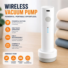 Save Space Vacuum Storage Bag Pump | USB-C Rechargeable with 3 Adapter Rings