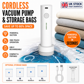 USB Vacuum Pump & Vacuum Storage Bags USB-C Rechargeable Space Saver Bags