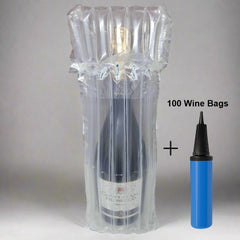 Inflatable Wine Bottle Air Bag – For Tall Bottles & Champagne - Includes Pump