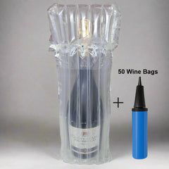 Inflatable Wine Bottle Air Bag – For Tall Bottles & Champagne - Includes Pump