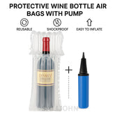 Inflatable Wine Bottle Air Bags Shock Resistant Protective Packaging + Pump