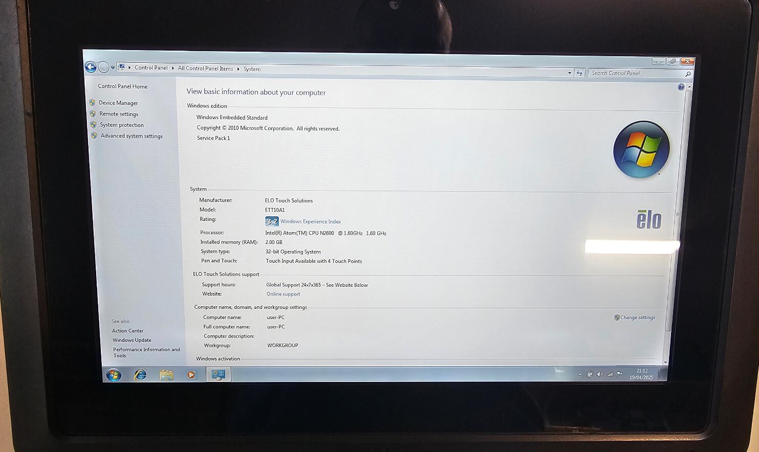 Elo ETT10A1 Tablet and docking station Touch screen Monitor