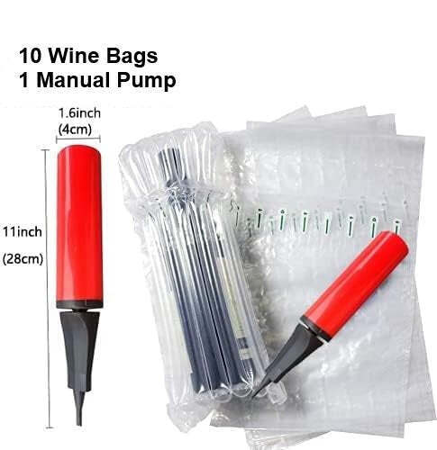 Inflatable Wine Bottle Air Bags Shock Resistant Protective Packaging + Pump