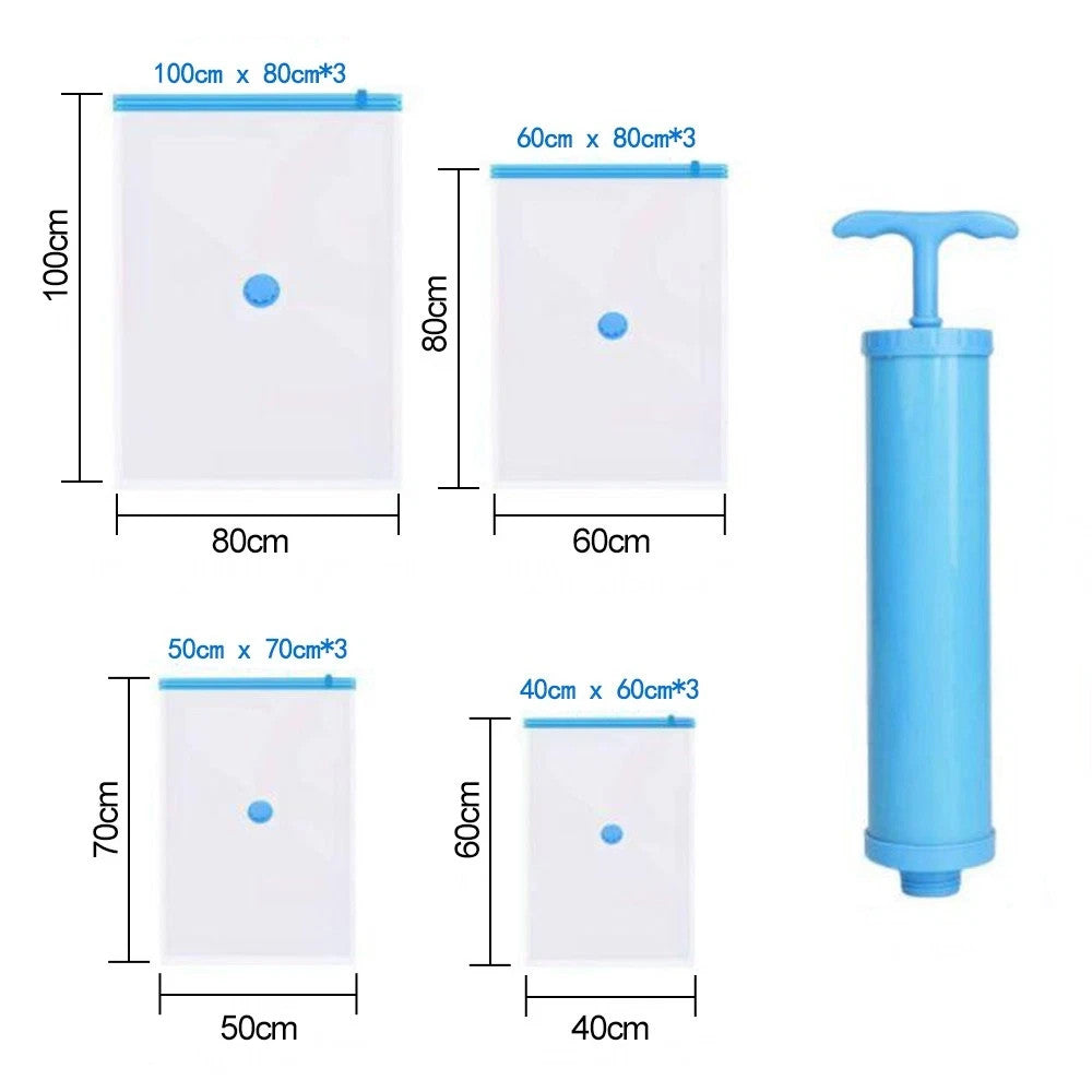 Vacuum Seal Bags 6 Pack Space Saver Storage Reusable Airtight Clothes Bedding