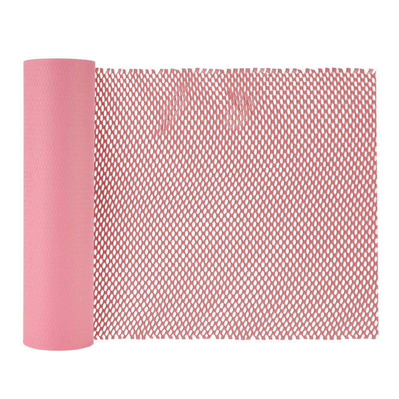 Pink Honeycomb Cushion Wrap Roll Eco Kraft Packaging Paper for Gifts & Shipping