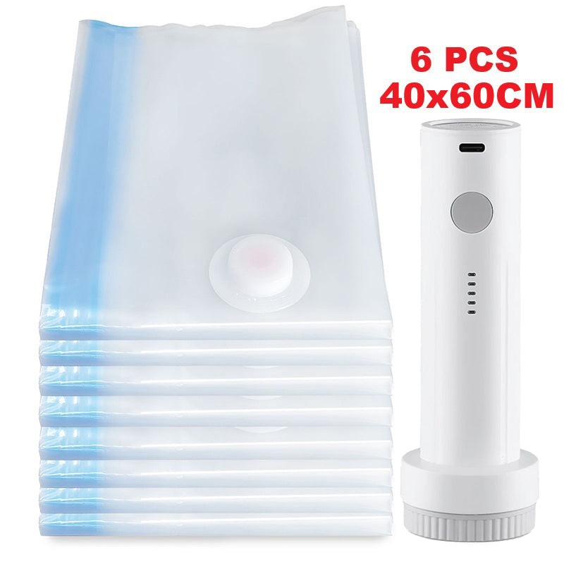USB Vacuum Pump & Vacuum Storage Bags USB-C Rechargeable Space Saver Bags