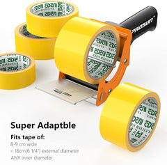 Heavy Duty 3" Packing Tape Dispenser Gun – Fast Reload, Ergonomic Pistol Grip Carton Sealer with Extra Blade.