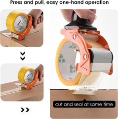 Heavy Duty 3" Packing Tape Dispenser Gun – Fast Reload, Ergonomic Pistol Grip Carton Sealer with Extra Blade.
