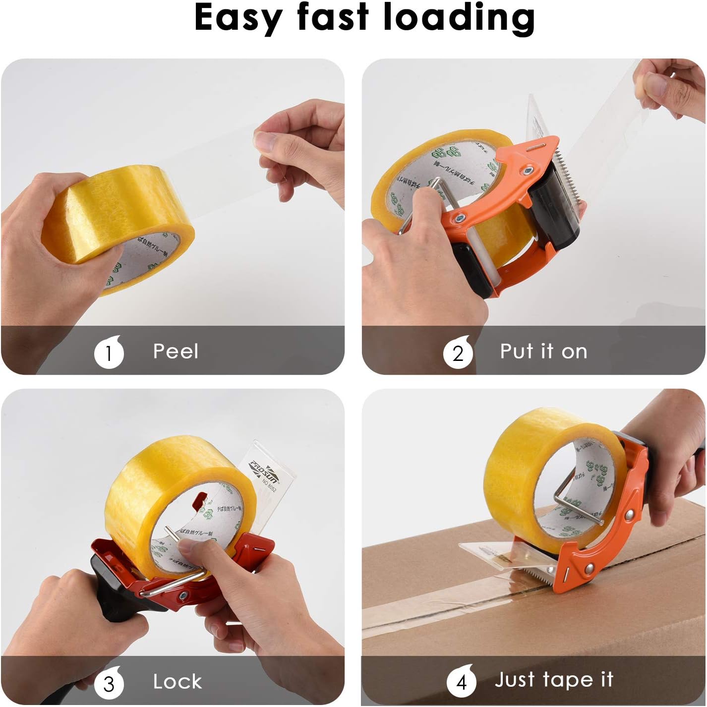 Heavy Duty 3" Packing Tape Dispenser Gun – Fast Reload, Ergonomic Pistol Grip Carton Sealer with Extra Blade.