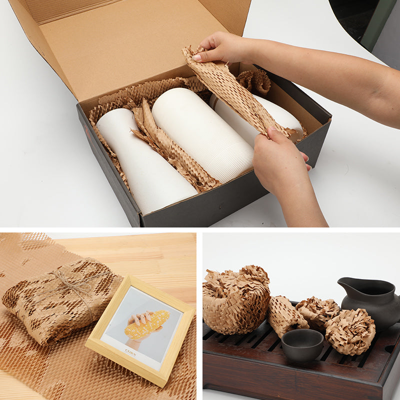 Honeycomb Packaging Wrap Roll Biodegradable & Recyclable Hive Void Fill Kraft