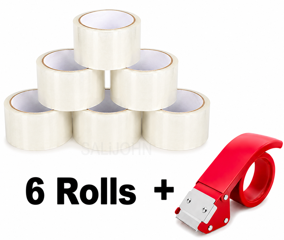 Clear Packing Tape 48mm Heavy Duty Strong Self-Adhesive Parcel Packaging Tape + Tape Gun