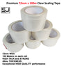 Clear Packing Tape 72mm x 100m Heavy Duty Strong Adhesive Parcel Carton Sealing