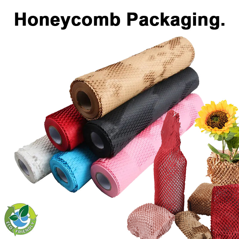 Honeycomb Packing Paper Roll | Kraft Wrap | Biodegradable & Recyclable Packaging