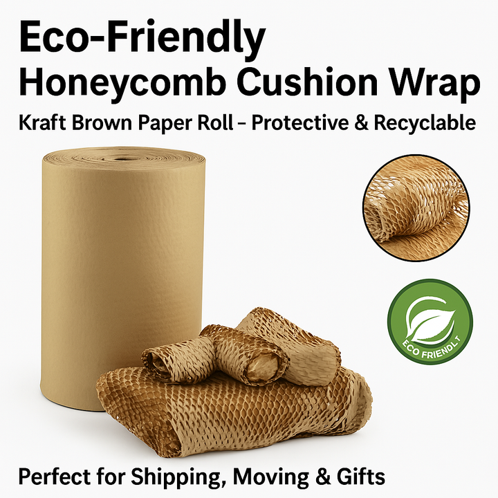 Brown Honeycomb Wrap Roll – Biodegradable Kraft Void Fill Packaging Paper Eco