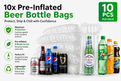 Pre-Inflated Bottle & Can Air Column Beer Bags – Protective Packaging for Beer & Soft Drinks Bottles.