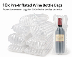 Pre-Inflated Wine Bottle Air Bags – Protective Packaging for 750ml Bottles