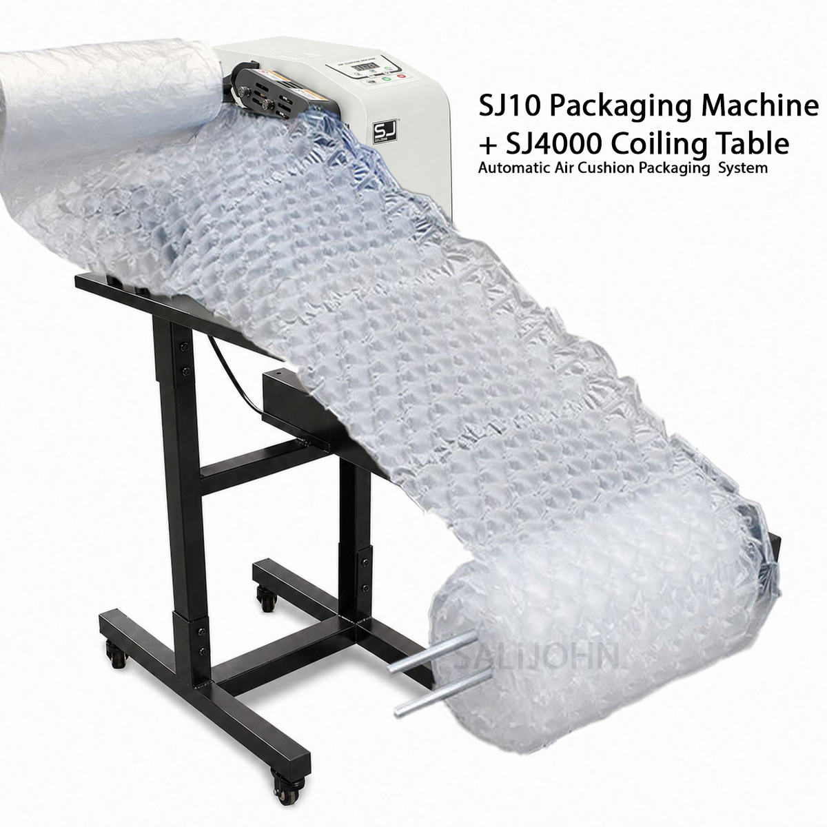 SJ10 Air Cushion Packaging System + SJ4000 Automatic Rewinding Coiling Table