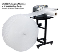 SJ-6000 + SJ-5000 Kombipaket Hochgeschwindigkeits-Verpackungsmaschine + Wickeltisch 