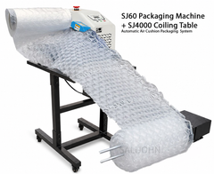 SJ-6000 + SJ-5000 Kombipaket Hochgeschwindigkeits-Verpackungsmaschine + Wickeltisch 