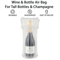 Inflatable Wine Bottle Air Bag – For Tall Bottles & Champagne Protective Cushion Bubble Bags